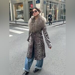 Charlotte Simone Naomi Leopard Print Jacket Sz S NEW